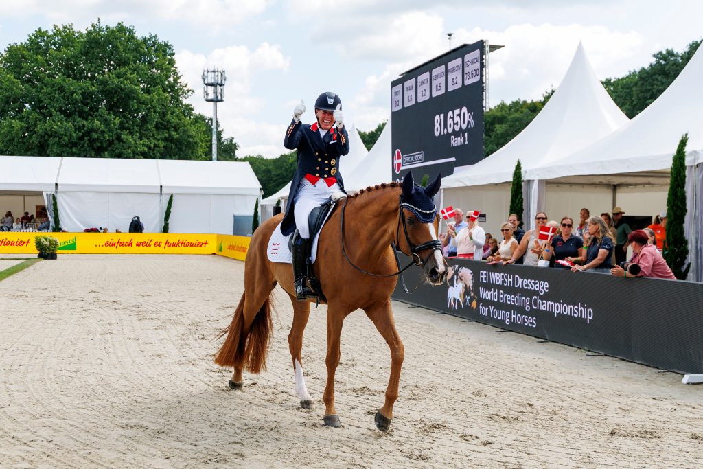 Was für ein besonderes Pferd! Zum dritten Mal sicherte sich Quinn G. den Weltmeister-Titel der jungen Dressurpferde. Foto: Sportfotos-lafrentz.de