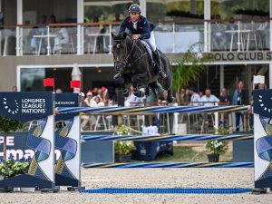 Ohne Hindernisfehler bei ihrem League of Nations Debüt: Adrian Whiteway und Chacco Volo. Foto: FEI