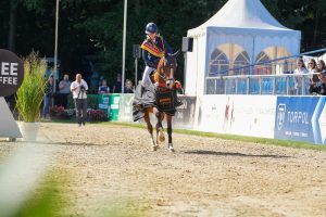 Magic's Mogli ST galoppierte unter Antonia Ecken zum Titel bei den sechsjährigen Springponys. (Foto: van Bebber)
