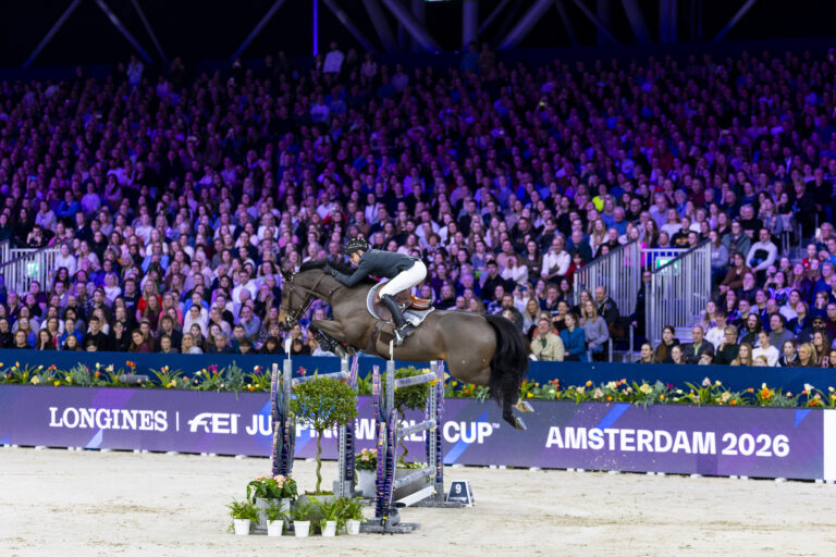 Bilderbuchstechen vor ausverkauftem Haus: Julien Epaillard und Donatello d'Auge in Amsterdam. Foto: FEI/Leanjo de Koster