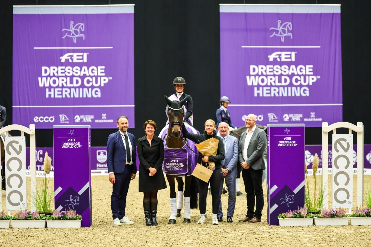 Cathrine Laudrup-Dufour gewann die erste Weltcup-Etappe der Dressurreiter 2025/26 in Herning. Foto: FEI/Pernilla Hägg