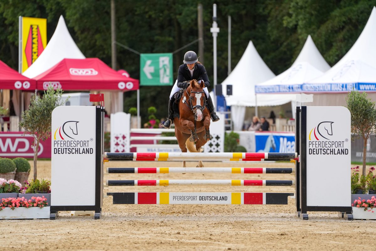 Sieg für Good Vibes Only S bei den fünfjährigen Springponys. Foto: van Bebber
