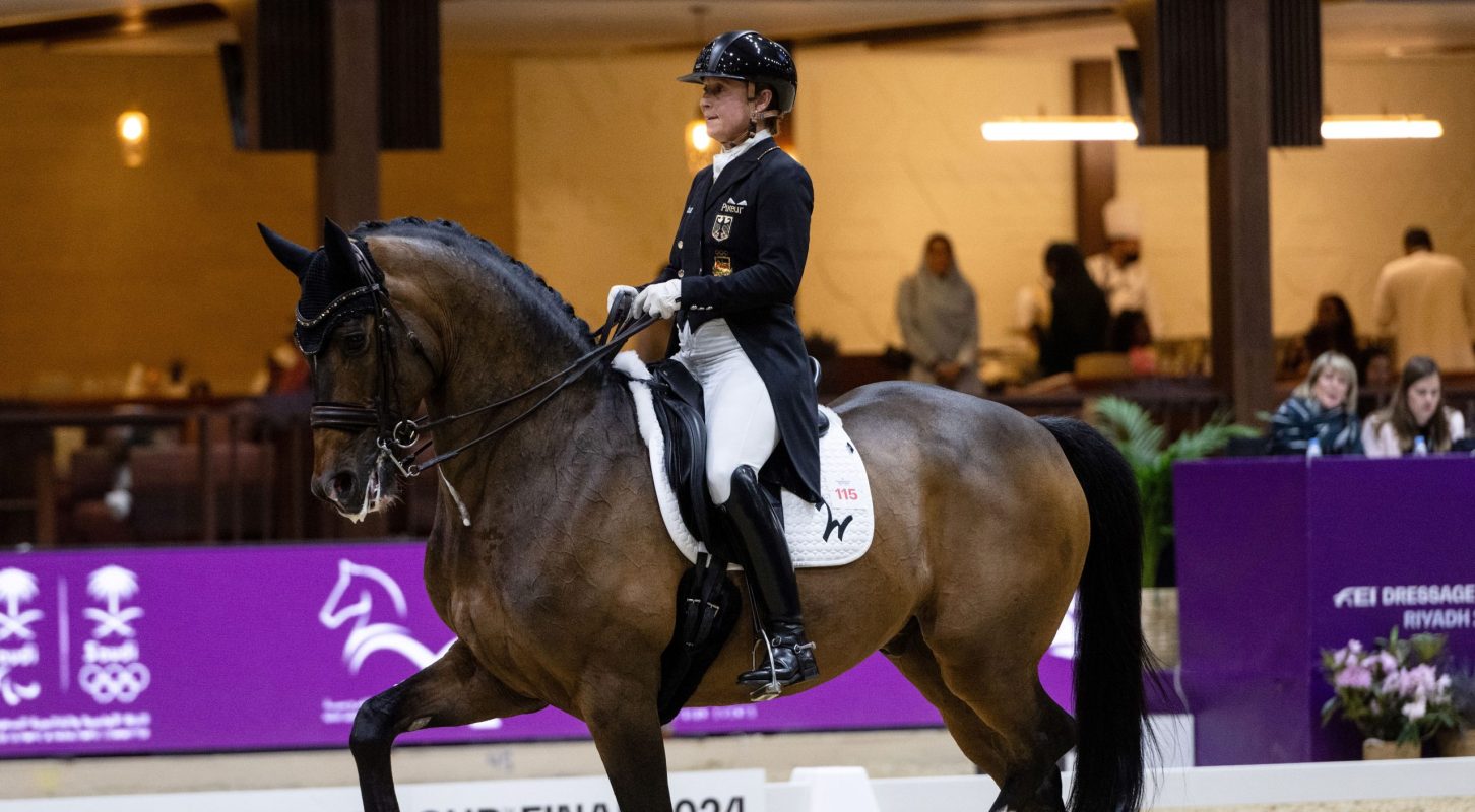 FEI Dressage World Cup™ Final, Riyadh 2024,Saudi Arabia
ISABELL WERTH of Germany competes on DSP QUANTAZ to finish bronze in Grand Prix Freestyle during FEI Dressage World Cup Final in Riyadh, Saudi Arabia, April 19, 2024.