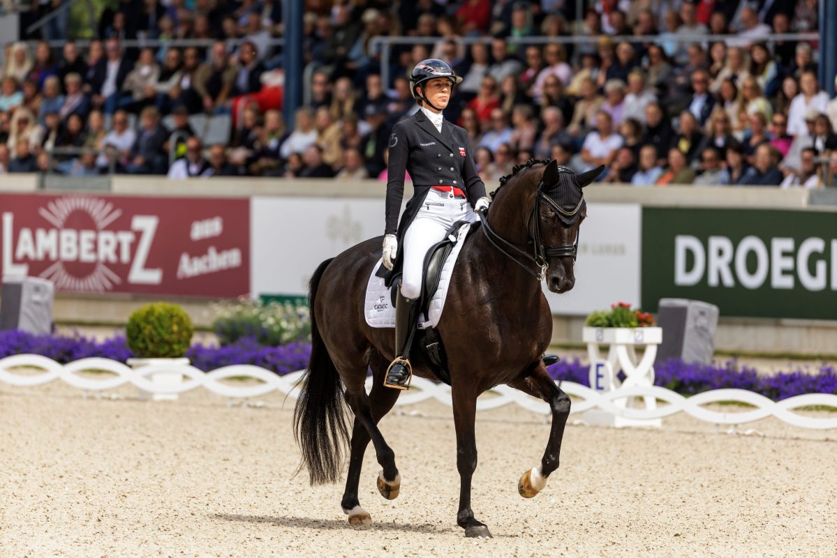 Carina Cassøe Krüth und Heiline’s Danciera bei ihrem letzten Aachen-Auftritt in 2023. Foto: sportfotos-lafrentz.de
