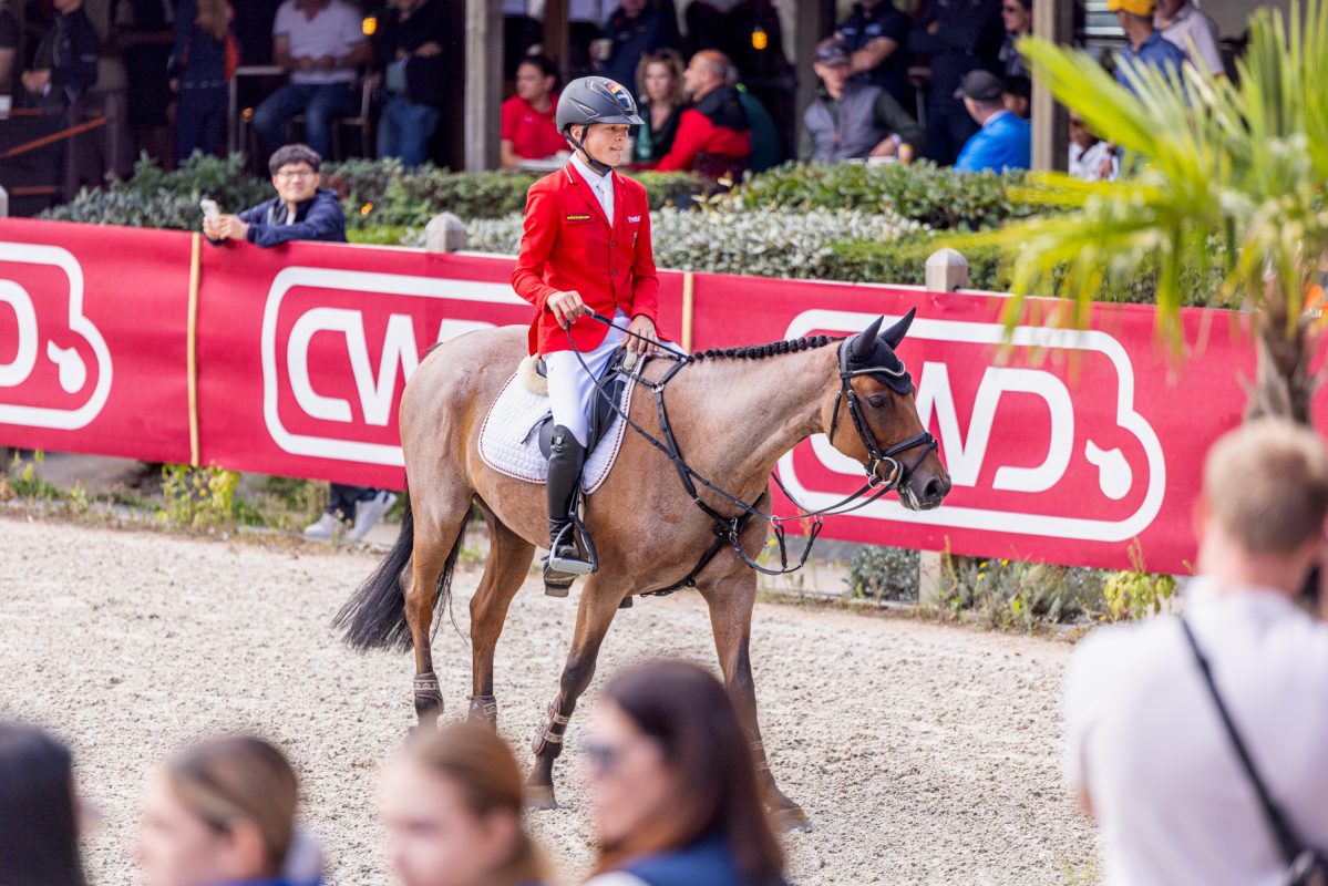 Okay, es fehlte am nötigen Quäntchen Glück. Aber immerhin haben Malte Merschformann mit Del Toro K (Foto) und Hannah Blandfort mit Capaya Z den Einzug ins Einzelfinale der Pony-EM Springen geschafft! Bild: Jan Frohne