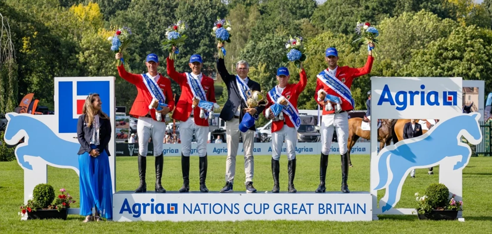 Das siegreiche deutsche Team im Nationenpreis von Hickstead 2025. Foto: hickstead.co.uk